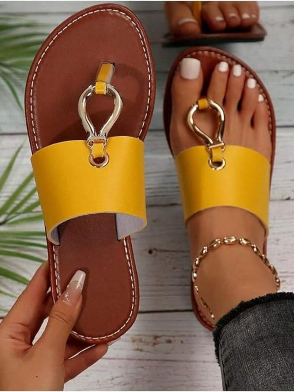 Women's Summer Colorblock Thong Sandals